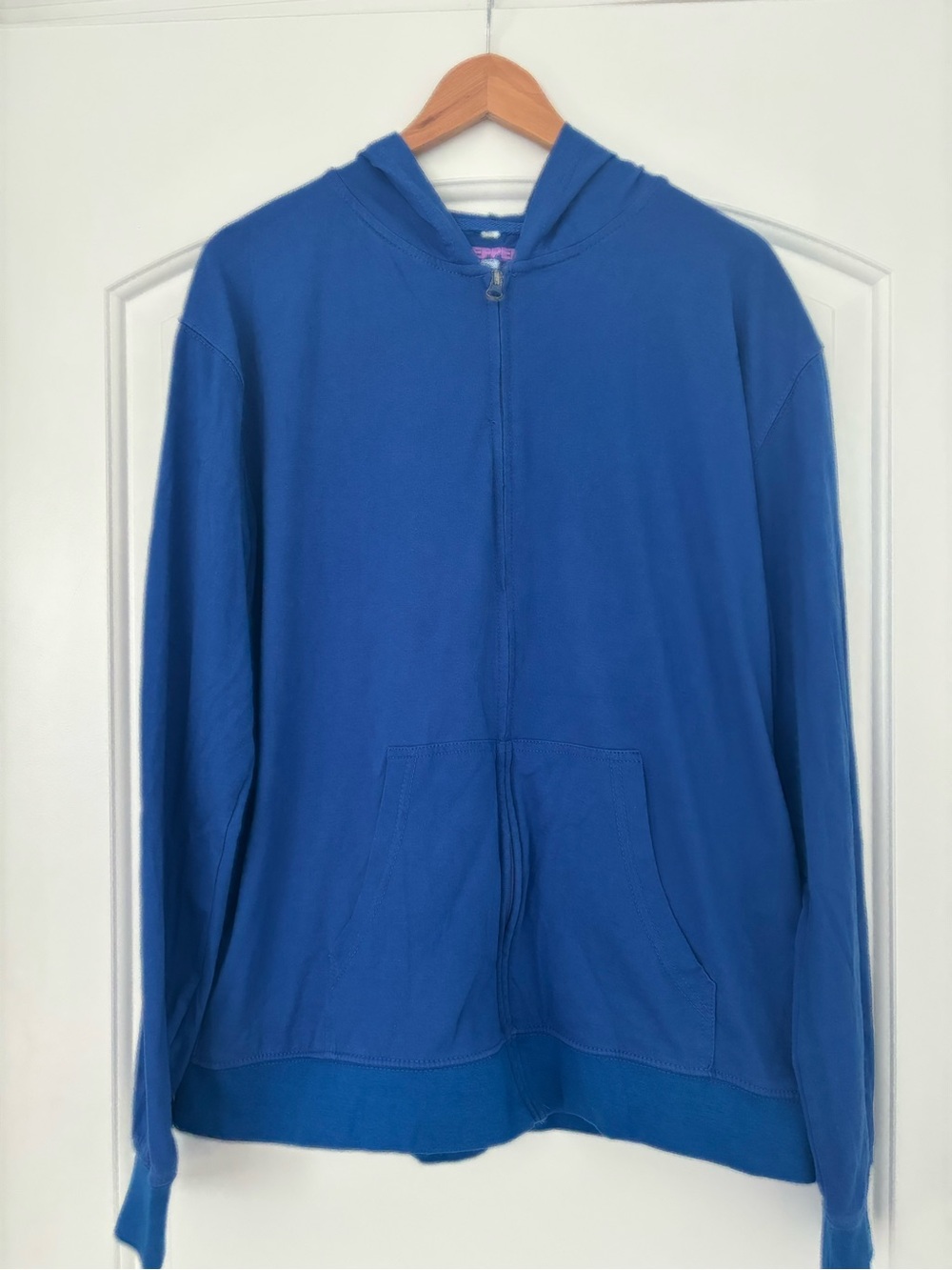 Pink Pepper Co Mastectomy Post-Op Full-Zip Hoodie Blue Size XL 100% Cotton